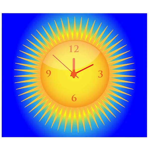 Reloj y sol.Vector — Archivo Imágenes Vectoriales