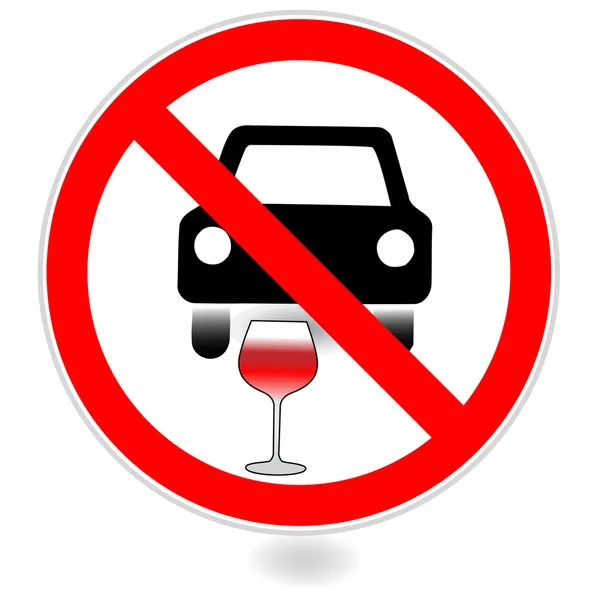 Signe, Pas d'alcool et conduite.Vecteur — Image vectorielle