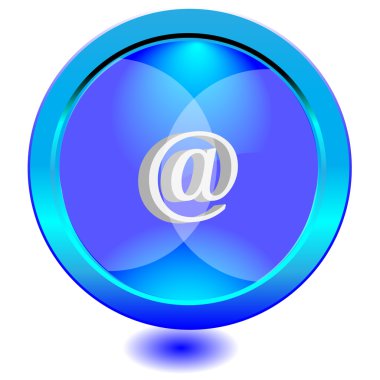 Mail icon, button, glossy clipart