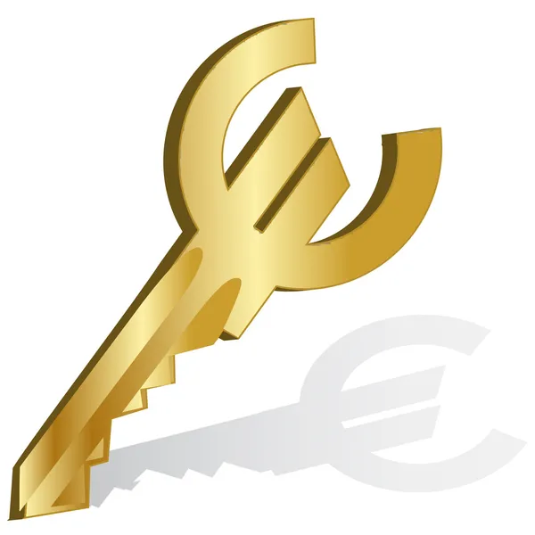 3D goldener Schlüssel zu .Vektor — Stockvektor