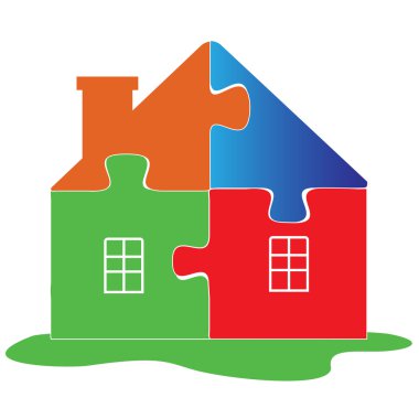 House puzzle.Vector clipart