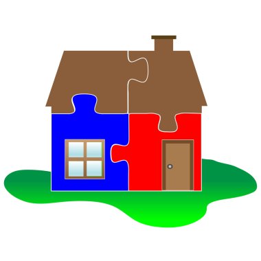 House puzzle.Illustration clipart