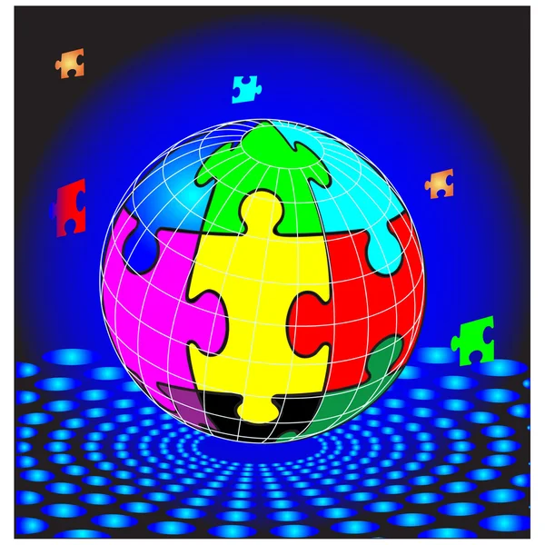 Puzzle globe. Vector — Image vectorielle