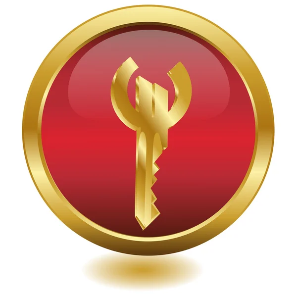 3D χρυσό κλειδί euro.button.vector — Διανυσματικό Αρχείο