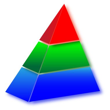 3d Сolored pyramid.Vector clipart