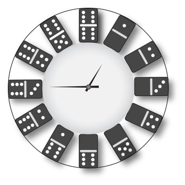 Clock of domino.Vector clipart