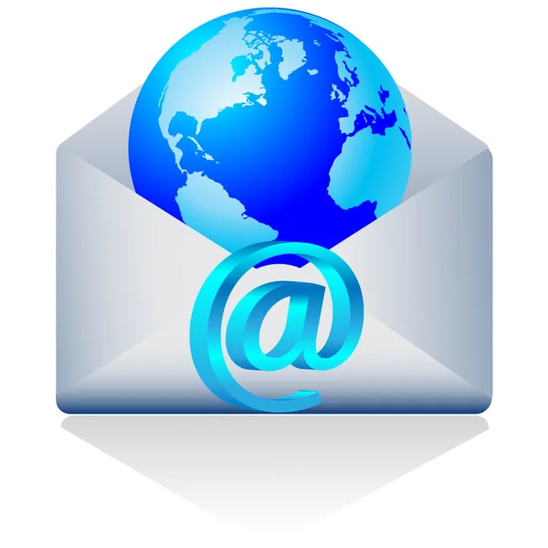 3d mondo email.Vector — Vettoriale Stock