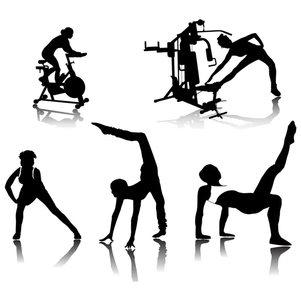 stock vector Fitness silhouettes.Vector