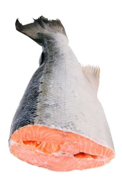 stock image Fresh salmon over white background