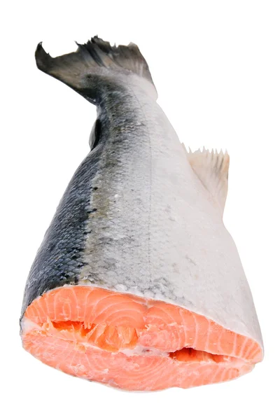 Fresh salmon over white background — Stock Photo, Image