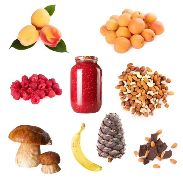 stock image Collection of ripe berry fruits nuts