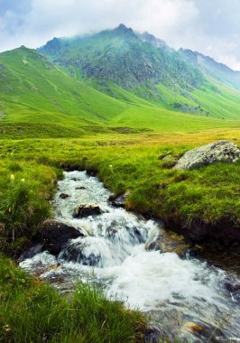 Mountain landscape with a river clipart