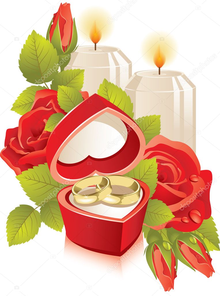 Jewelry box with wedding rings