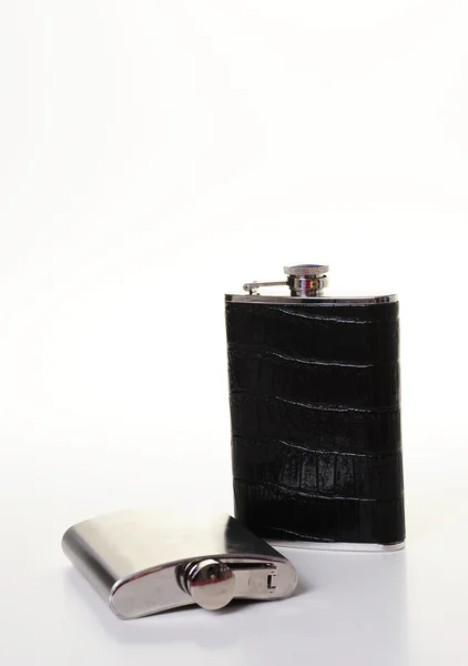 Hip flask isolated on white background — Stock Photo, Image