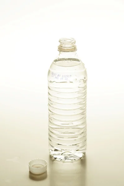 Botella de agua y alcancía aislados en Fotos de stock libres de derechos