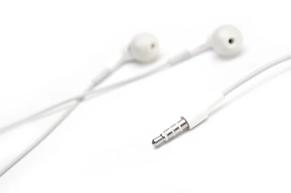 Білі навушники, ізольовані — стокове фото