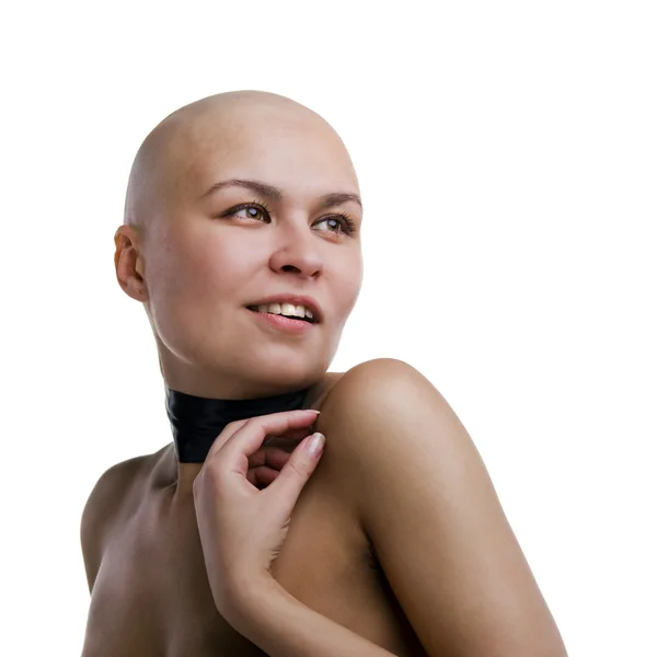 Completely bald girl — Stock Photo, Image