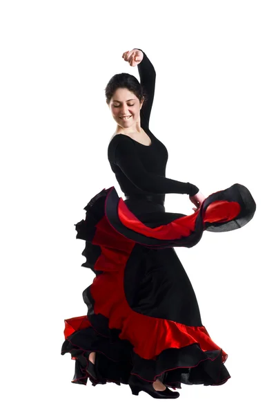 Linda jovem dançando flamenco — Fotografia de Stock