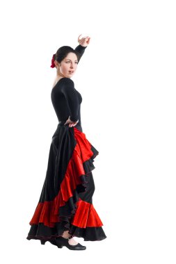 Woman dancer in a black dress clipart