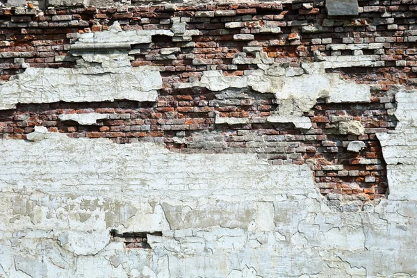 Έναν τοίχο από σπασμένα τούβλα — Φωτογραφία Αρχείου