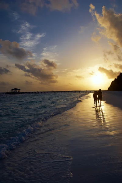 Maldiven zonsondergang — Stockfoto