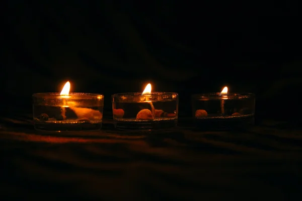 Três velas decorativas — Fotografia de Stock