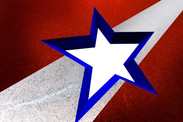 Estrela da bandeira americana em moldura de granito — Fotografia de Stock