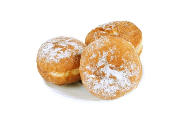 stock image Three donut on a saucer