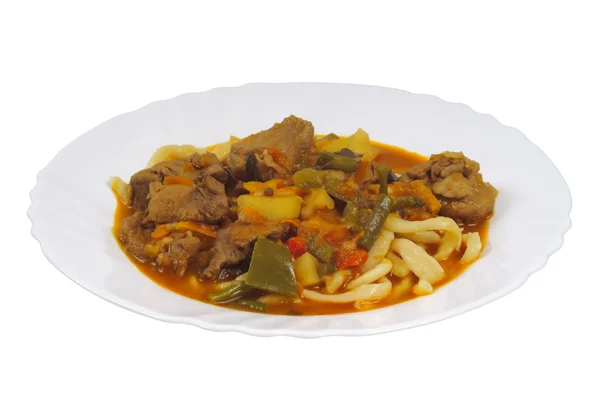 Braised lamb with noodles — Stock Photo, Image