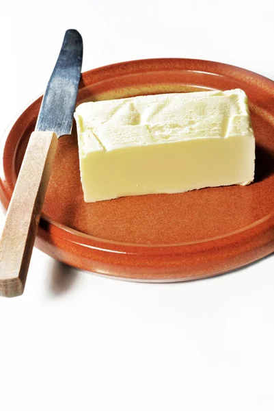 Manteiga e faca — Fotografia de Stock