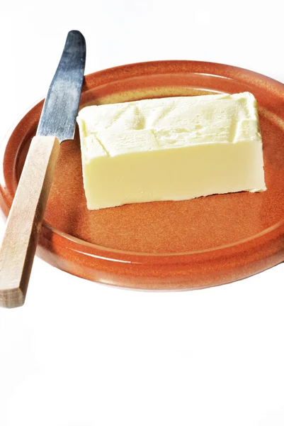 Máslo a nůž — Stock fotografie