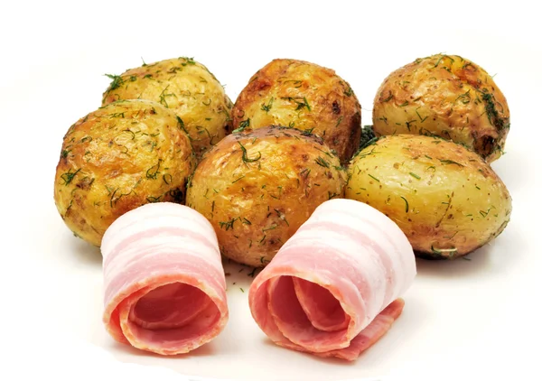 Patates ve domuz pastırması — Stok fotoğraf