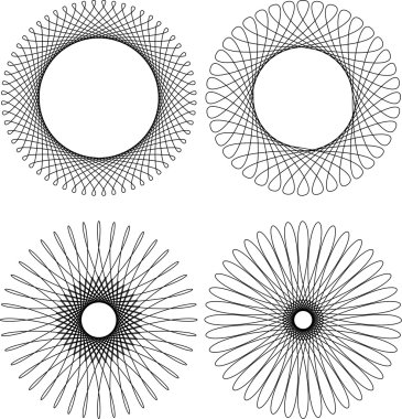 Spirograph pattern frame clipart