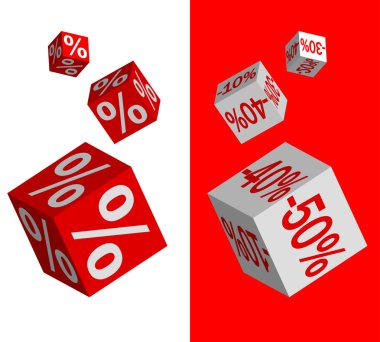 Set of discount dices clipart