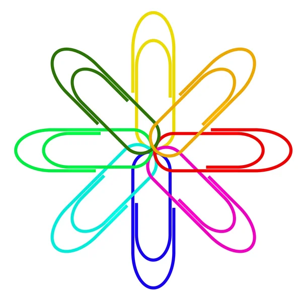 Разноцветные скрепки, изолированные по почему — стоковый вектор