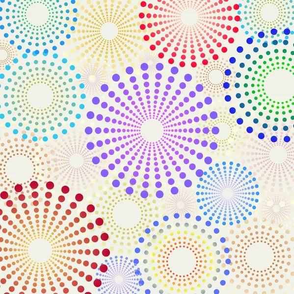 レトロな楽しい点線の円パターン — ストックベクタ
