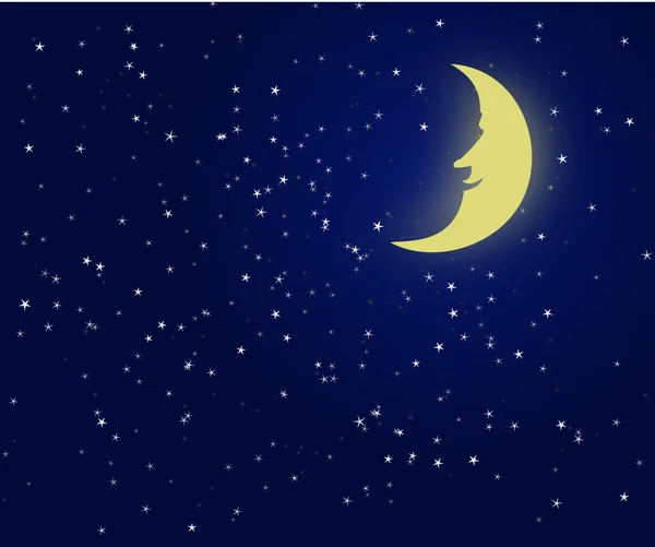 Ciel nocturne avec lune fantastique — Image vectorielle