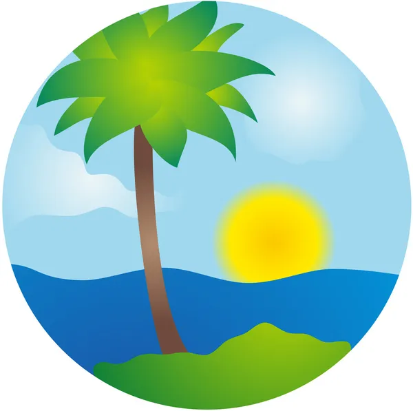 Sommaren palm island vektor scen — Stock vektor