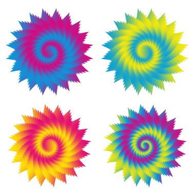 Abstract gradient flower design elements clipart