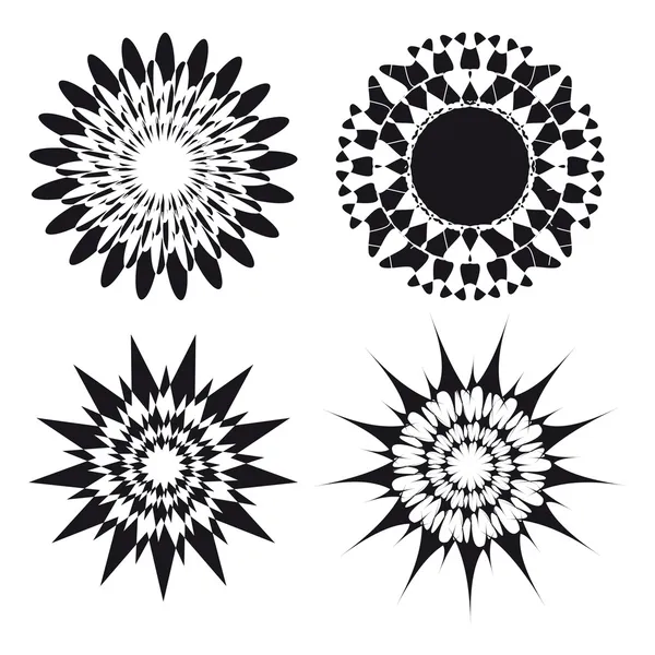 Spirograph ornament tattoo design elements — Stock Vector