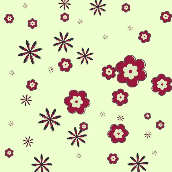 色とりどりのレトロ スタイルの花 — ストックベクタ