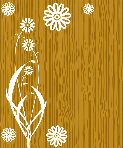 Fleurs sur fond bois — Image vectorielle