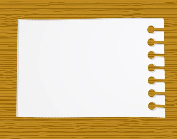 Notepaper sobre madera — Vector de stock