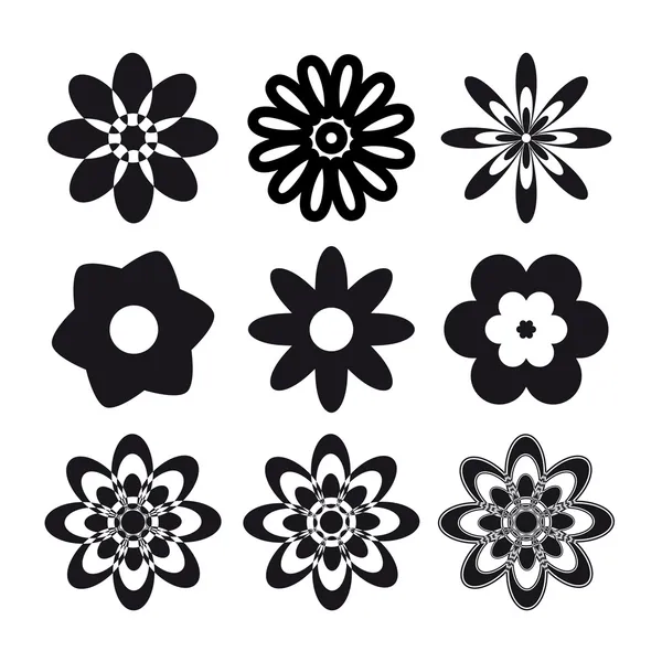 Set of flower tattoo — Stock Vector