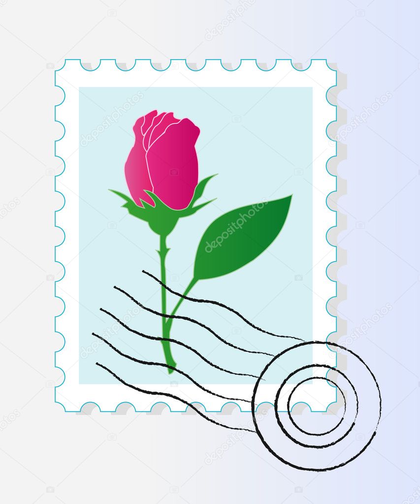 Stamp mark with rose