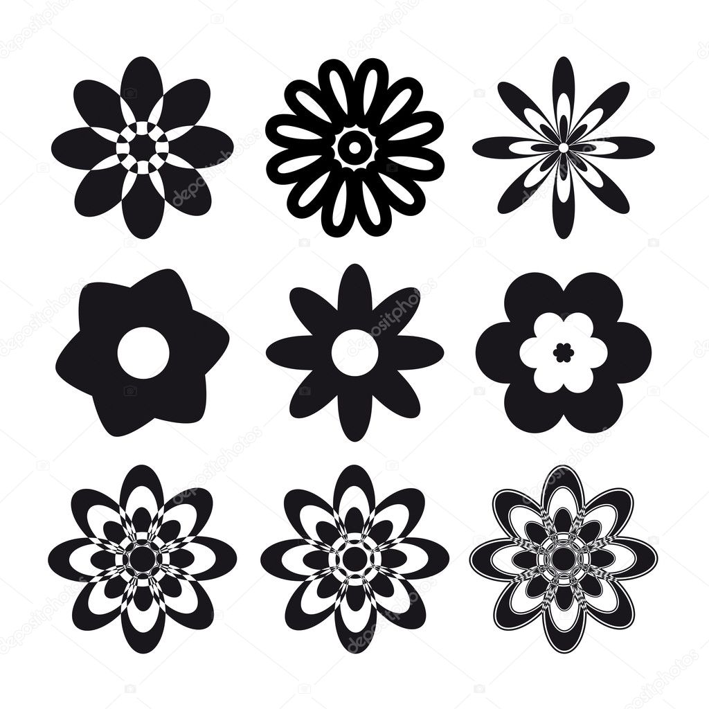 Set of flower tattoo — Stock Vector © SvetlanaR #3695991