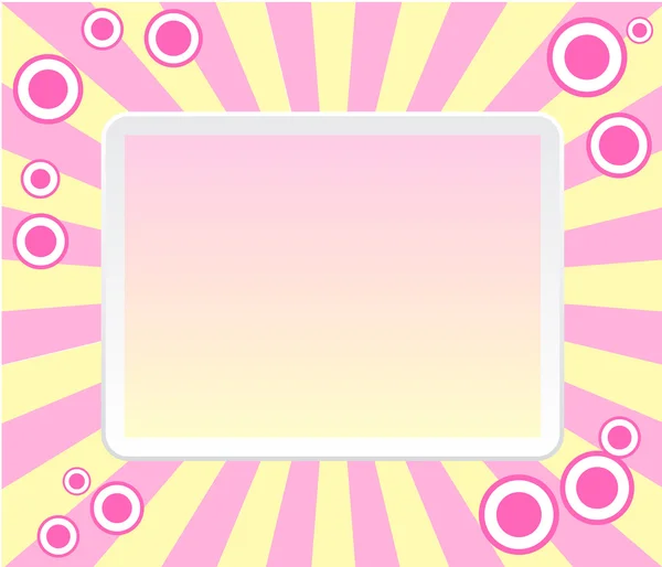 Roze retro frame met cirkels — Stockvector