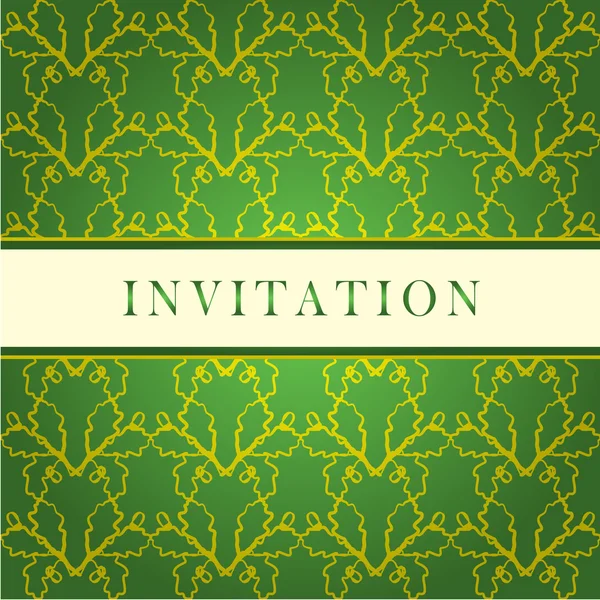 緑の招待カード — ストックベクタ