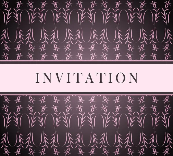 ピンクの招待カード — ストックベクタ