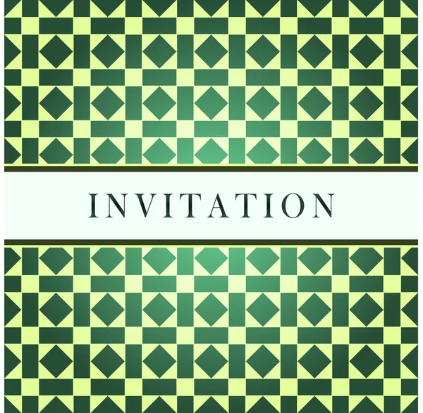 Template green design for invitation — Stock Vector